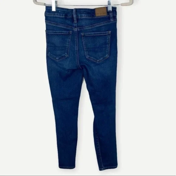 American Eagle Hi-Rise Distressed Jeggings Size 4 X-Short Stretch Denim Jeans - Picture 4 of 10